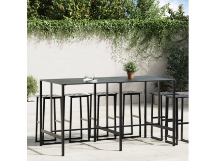 Barový stůl černý 200 x 100 x 110 cm práškově lakovaná ocel 3301419