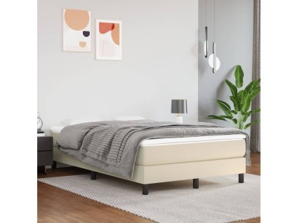 Rám postele s boxspringem krémový 120x200 cm umělá kůže 3120690