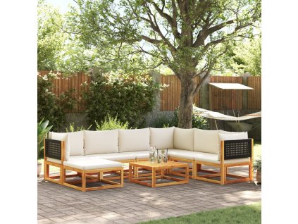 8dílná zahradní sedací souprava s polštáři, akácie a ratan 3278881