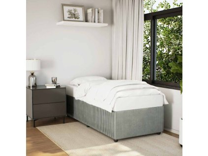 Rám postele bez matrace světle šedý 90 x 200 cm samet 3284982