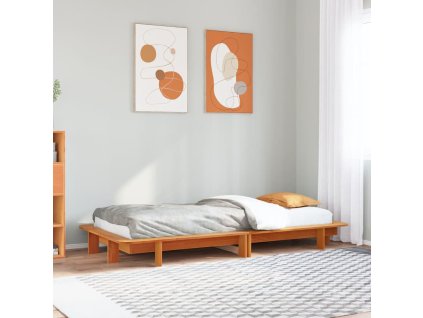 Postel bez matrace voskově hnědá 75 x 190 cm masivní borovice 850685