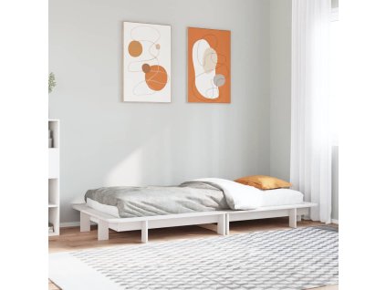 Postel bez matrace bílá 100 x 200 cm masivní borovice 850666