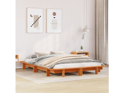 Postel bez matrace voskově hnědá 120 x 200 cm masivní borovice 850664