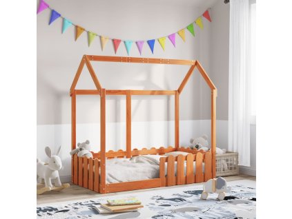 Dětská domečková postel voskově hnědá 70x140 cm masiv borovice 850700