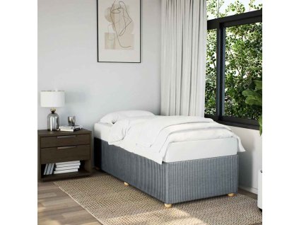 Rám postele bez matrace světle šedá 90 x 190 cm textil 3284900