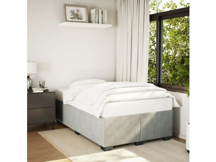 Rám postele bez matrace světle šedá 120 x 200 cm samet 3284625