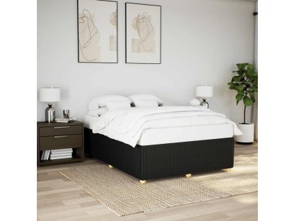 Rám postele bez matrace černý 140 x 190 cm textil 3284937