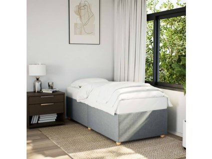 Rám postele bez matrace světle šedý 90 x 200 cm textil 3284701