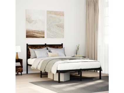 Kovový rám postele bez matrace kouřový dub 120 x 190 cm 4007664