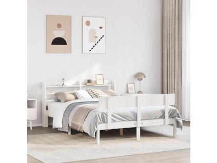 Postel bez matrace bílá 140 x 200 cm masivní borovice 3306620