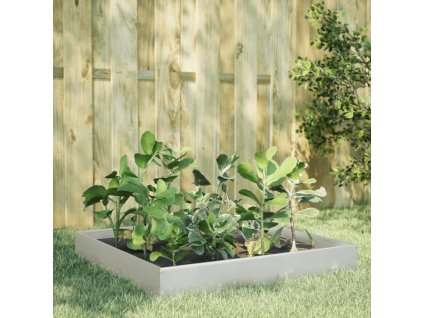 Zahradní vyvýšený záhon 100 x 100 x 26 cm nerezová ocel 851021