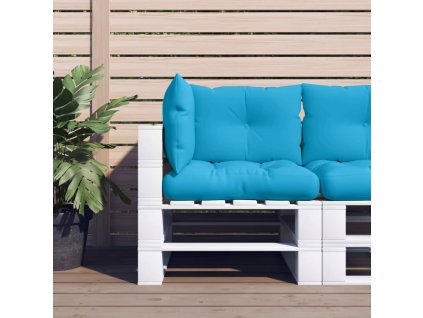 Podušky na palety 3 ks modré textil 360860