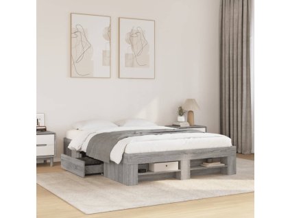 Rám postele šedý sonoma 140 x 190 cm kompozitní dřevo 3295504