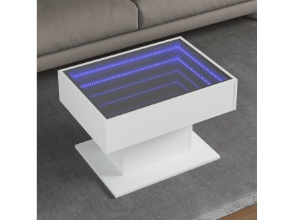 Konferenční stolek s LED bílý 70 x 50 x 45 cm kompozitní dřevo 847532