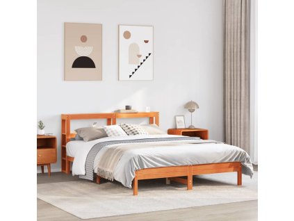 Postel bez matrace voskově hnědá 135 x 190 cm masivní borovice 3306164