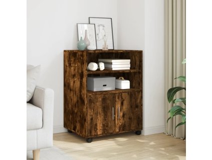 Skříňka na kolečkách kouřový dub 60x48x81 cm kompozitní dřevo 853168