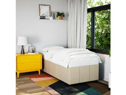 Rám postele bez matrací krémově 80x200 cm textil 3284795