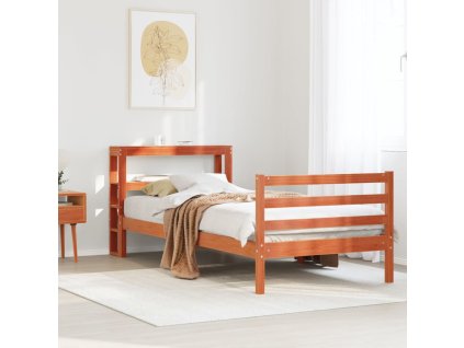 Postel bez matrace voskově hnědá 75 x 190 cm masivní borovice 3305836