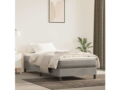 Taštičková matrace světle šedá 100 x 210 x 20 cm samet 4016570