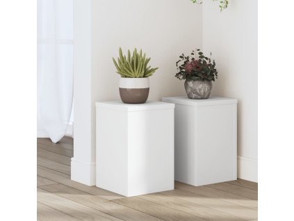 Stojany na rostliny 2 ks bílé 20 x 20 x 30 cm kompozitní dřevo 852897