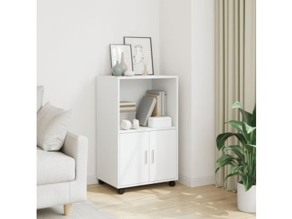 Skříňka na kolečkách bílá 55 x 40 x 91 cm kompozitní dřevo 853182