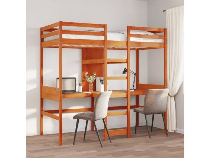 Patrová postel bez matrace voskově hnědá 90 x 190 cm borovice 3308549