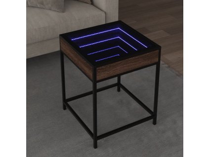 Noční stolek s Infinity LED hnědý dub 40 x 40 x 51 cm 847676