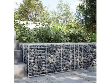 Gabionový koš s víkem 100 x 100 x 50 cm pozinkované železo 3295178