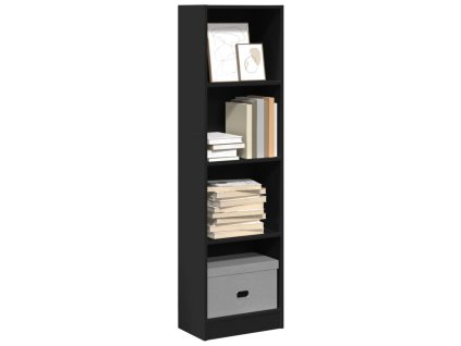Knihovna černá 40 x 24 x 143 cm kompozitní dřevo 857784