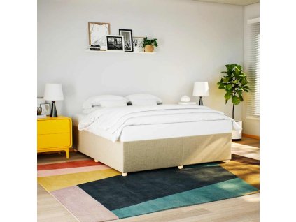 Rám postele bez matrace krémový 180 x 200 cm textil 3284755