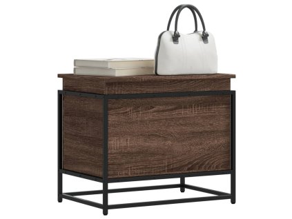 Úložný box s víkem hnědý dub 60x40x51,5 cm kompozitní dřevo 848798