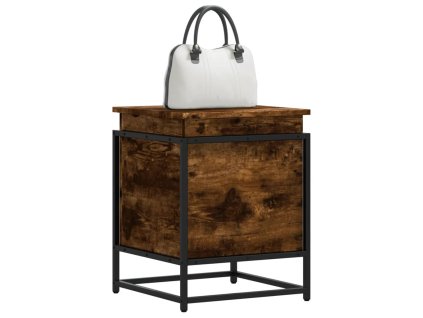 Úložný box s víkem kouřový dub 40x40x51,5 cm kompozitní dřevo 848791