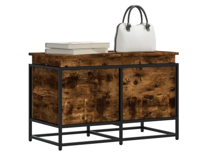 Úložný box s víkem kouřový dub 80x40x51,5 cm kompozitní dřevo 848801