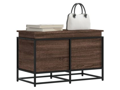 Úložný box s víkem hnědý dub 80 x 40 x 51,5 cm kompozitní dřevo 848803