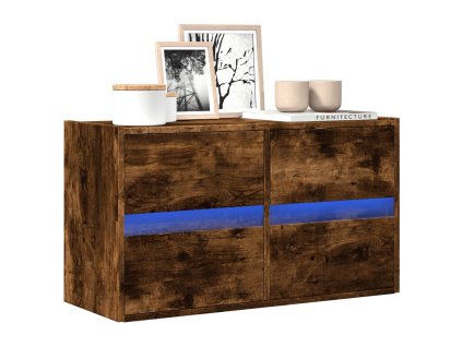 Nástěnná TV skříňka s LED osvětlením kouřový dub 80x31x45 cm 852289
