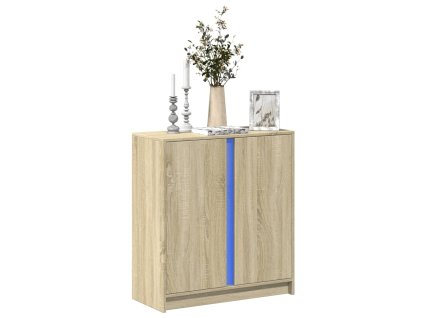 Příborník s LED dub sonoma 77 x 34 x 85 cm kompozitní dřevo 852133