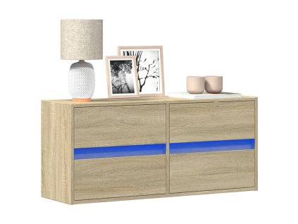 Nástěnná TV skříňka s LED osvětlením dub sonoma 100x31x45 cm 852294