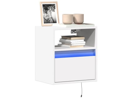 Nástěnná TV skříňka s LED osvětlením bílá 41 x 31 x 45 cm 852313