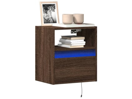 Nástěnné TV skříňky s LED osvětlením 2 ks hnědý dub 41x31x45 cm 852326