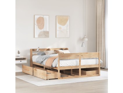 Postel bez matrace 140 x 190 cm masivní borovice 3307134
