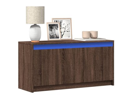 TV skříňka s LED hnědý dub 100 x 34 x 50 cm kompozitní dřevo 852214
