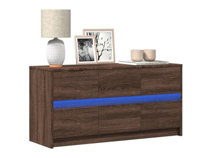 TV skříňka s LED hnědý dub 100 x 34 x 50 cm kompozitní dřevo 852221