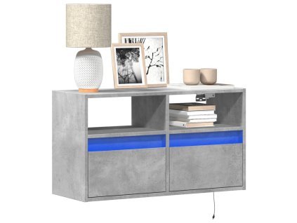 Nástěnná TV skříňka s LED osvětlením betonově šedá 80x31x45 cm 852330