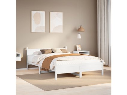 Postel bez matrace bílá 120 x 190 cm masivní borovice 855610