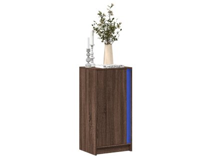 Příborník s LED hnědý dub 42,5 x 34 x 85 cm kompozitní dřevo 852144