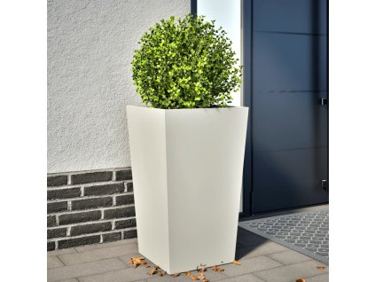 Zahradní truhlík bílý 45 x 45 x 75 cm ocel 851096