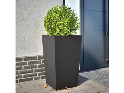 Zahradní truhlík černý 45 x 45 x 75 cm ocel 851094