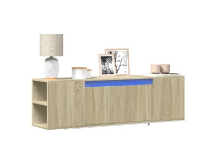 Nástěnná TV skříňka s LED osvětlením dub sonoma 135x31x39,5 cm 852385