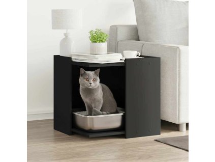 Skříňka na kočičí záchod černá 53 x 53 x 51 cm kompozitní dřevo 857752