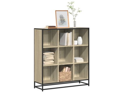 Knihovna dub sonoma 97,5 x 33 x 107,5 cm kompozitní dřevo a kov 3300861